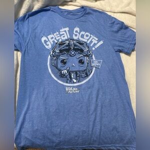 Back to the Future “Great Scott!” Doc Brown Funko Pop Tee | Size Medium | Blue